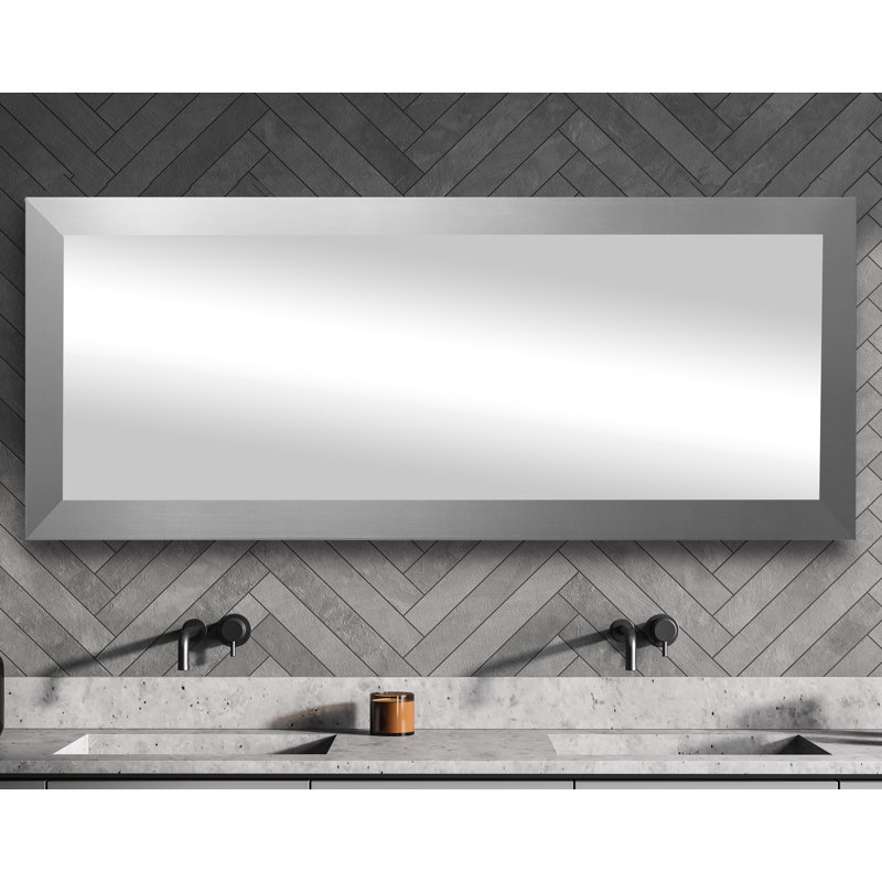 Miroir de salle de bain, Argent, 33 po x 44 po
