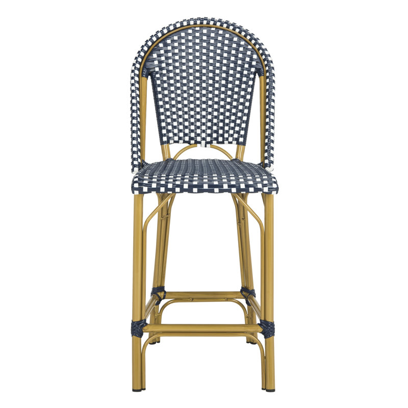 Tabouret de bar 26 po Yaretzi, Bleu marine/blanc