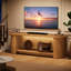 Meuble télé cannelé pour téléviseur de 65 po ou moins avec tablette de rangement Farmhouse