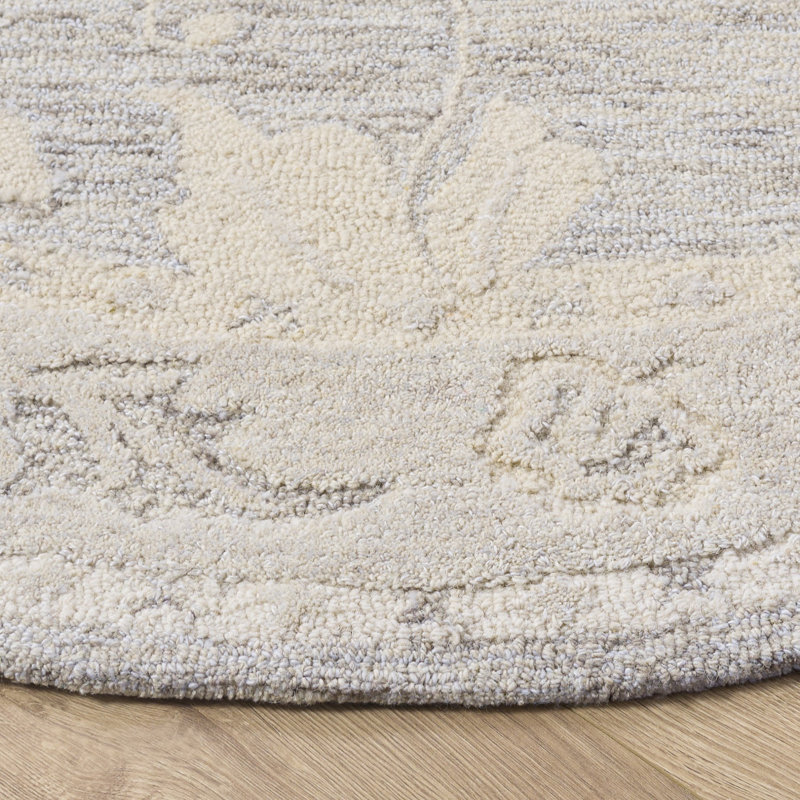 Metro 201 Hand Tufted 50% Wool; 30% Pet; 20% Cotton Floral Rug, Round 6'