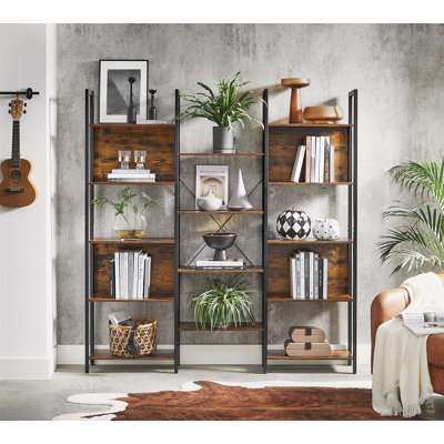 Jaliyah 166cm H x 158cm W Steel Etagere Bookcase