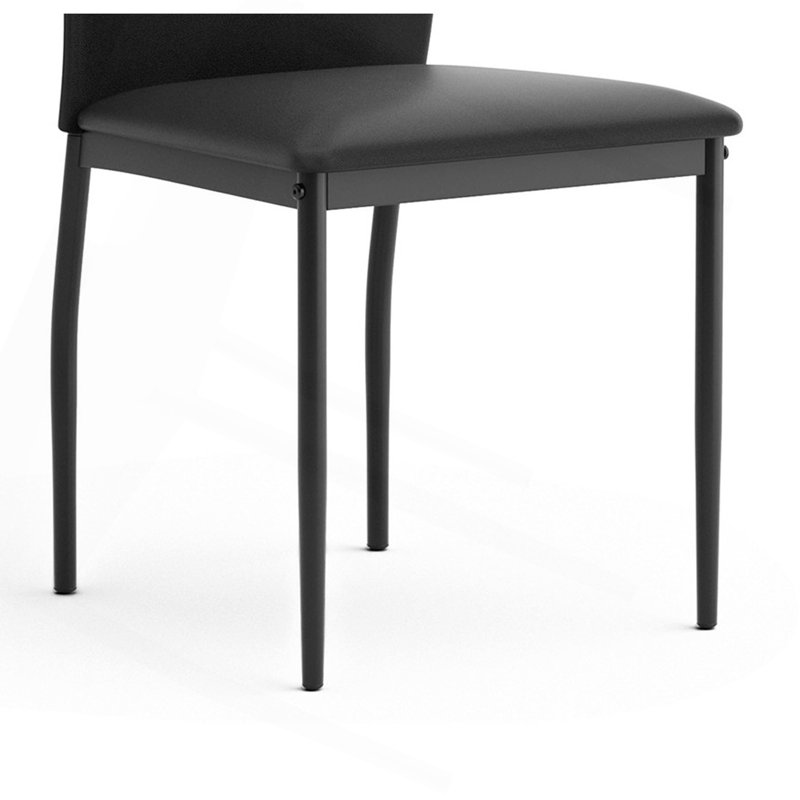 Ensemble de chaises d'appoint contemporaines 2 pièces, pieds en cuir synthétique noir