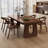 Nut-brown Rectangular Solid Wood Dining Table-966397284