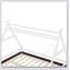 Lit plateforme House avec escalier, structure en bois massif, profil bas et conception amusante pour les chambres d'enfants-129431824
