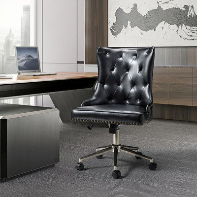 Luken Swivel Task Chair With Nailhead Trim