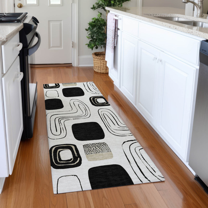 Premium Machine Washable Slesnick AMF1670 Geometric Rug, Runner 2'3" x 7'6"