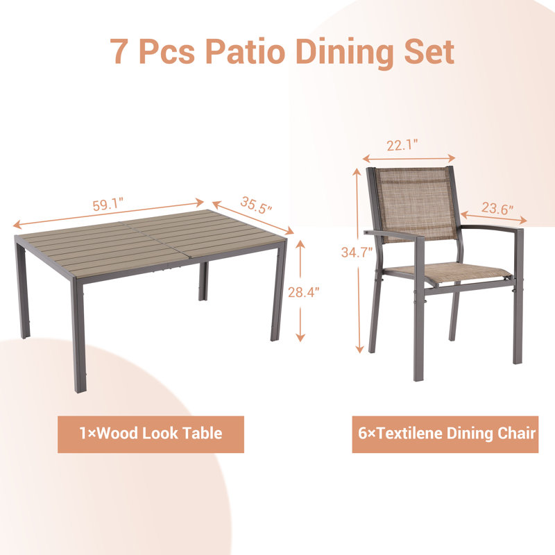 Evoleth 6 - Person Patio Conversation Set, Taupe