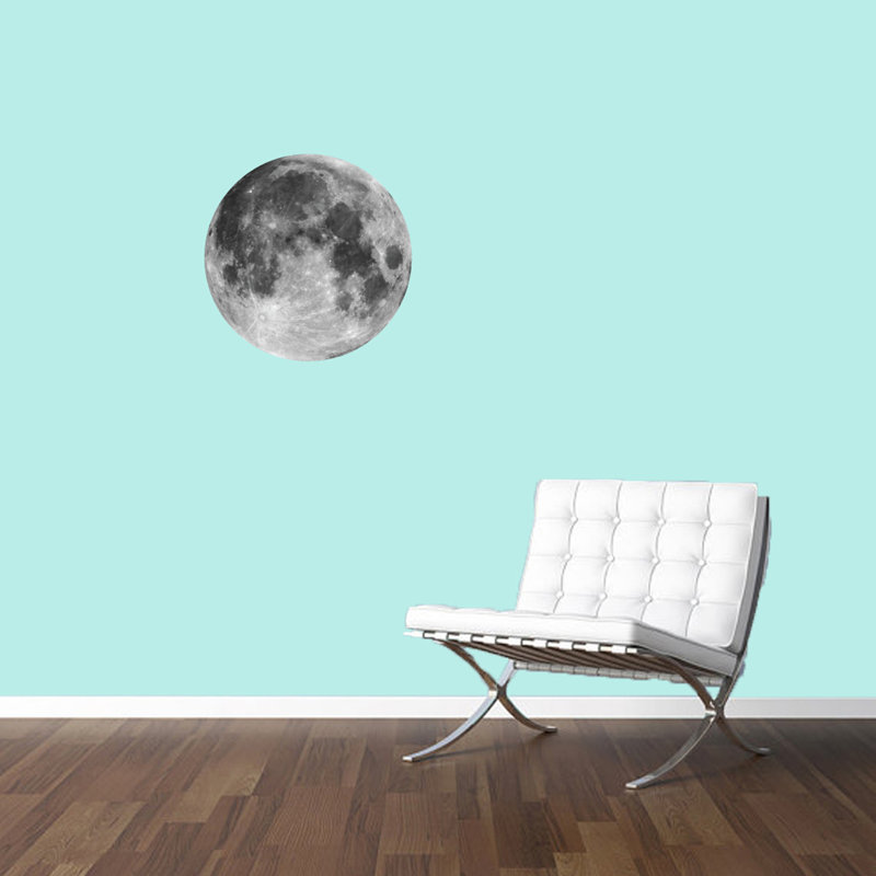 Décalcomanie murale lune imprimée, H 24 po x l 24 po