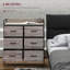 HOMCOM Chest of Drawers Fabric Dresser 6 Drawers, Grey Wood Effect