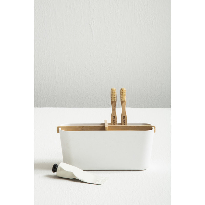 Leitner Bathroom Storage Container, White