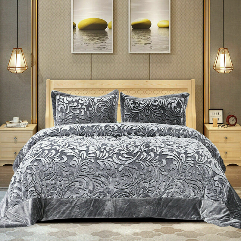 Holm Polyester Bedspread with Pillow Shams Included, 250 x 250 cm Bedspread, Grey