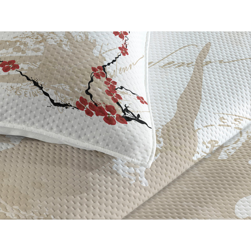 Flower Eclectic Coverlet, King Bedspread + 2 Shams