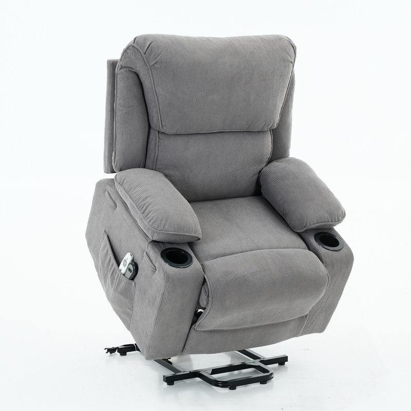 Fauteuil inclinable chauffant et massant télécommandé, Gris