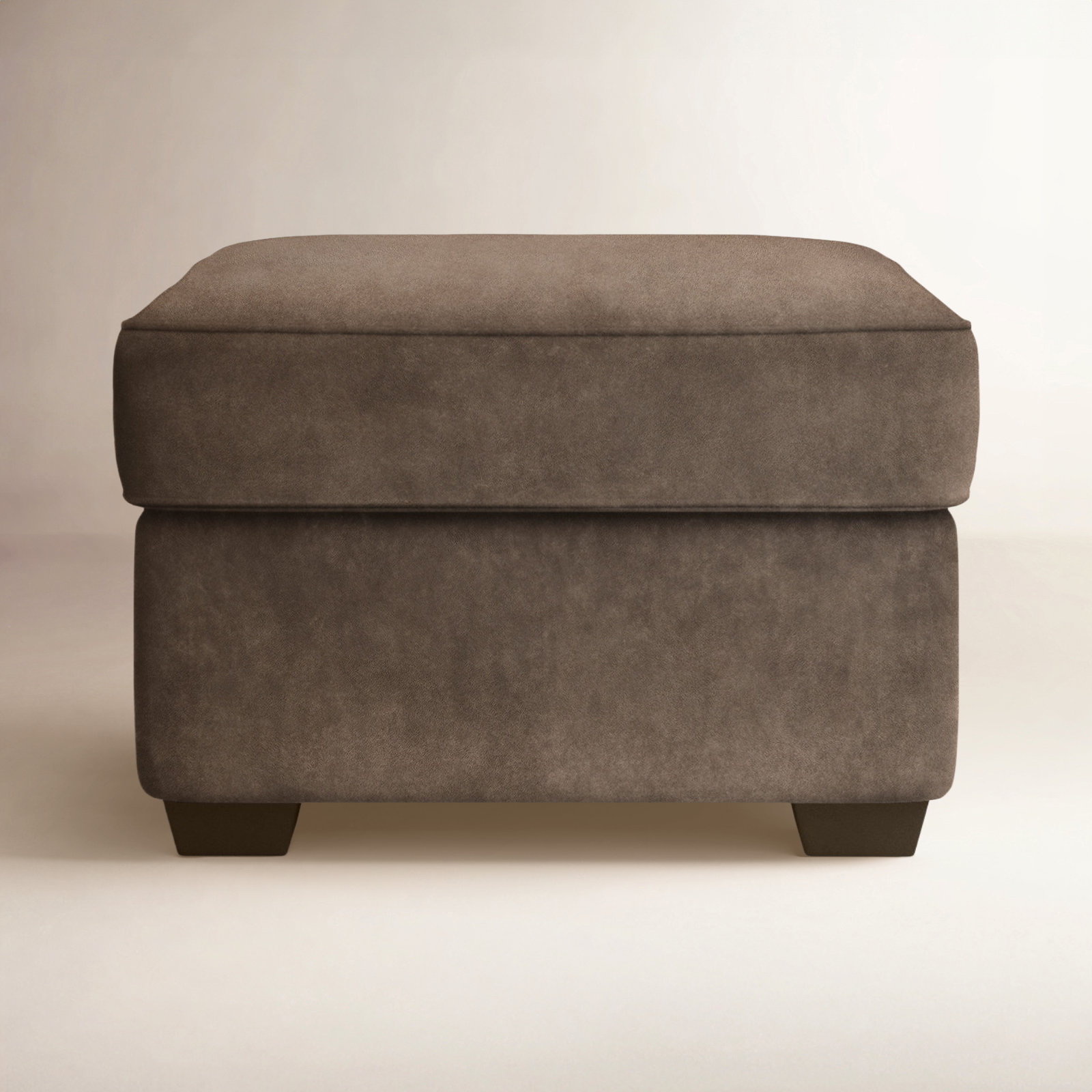 Gemi Upholstered Ottoman, Bella Cocoa Performance Velvet
