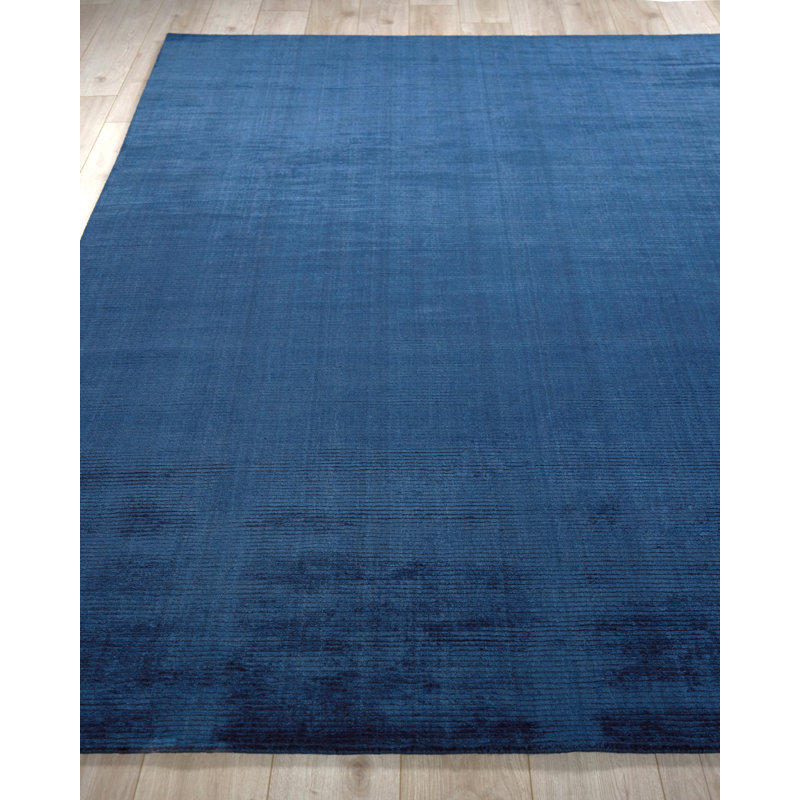 The Blues handloomed Bamboo Silk Navy Area Rug, 8'X10'