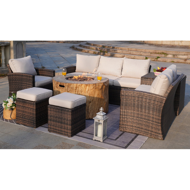 Tinoco 8 - Person Patio Conversation Sets with Cushions
