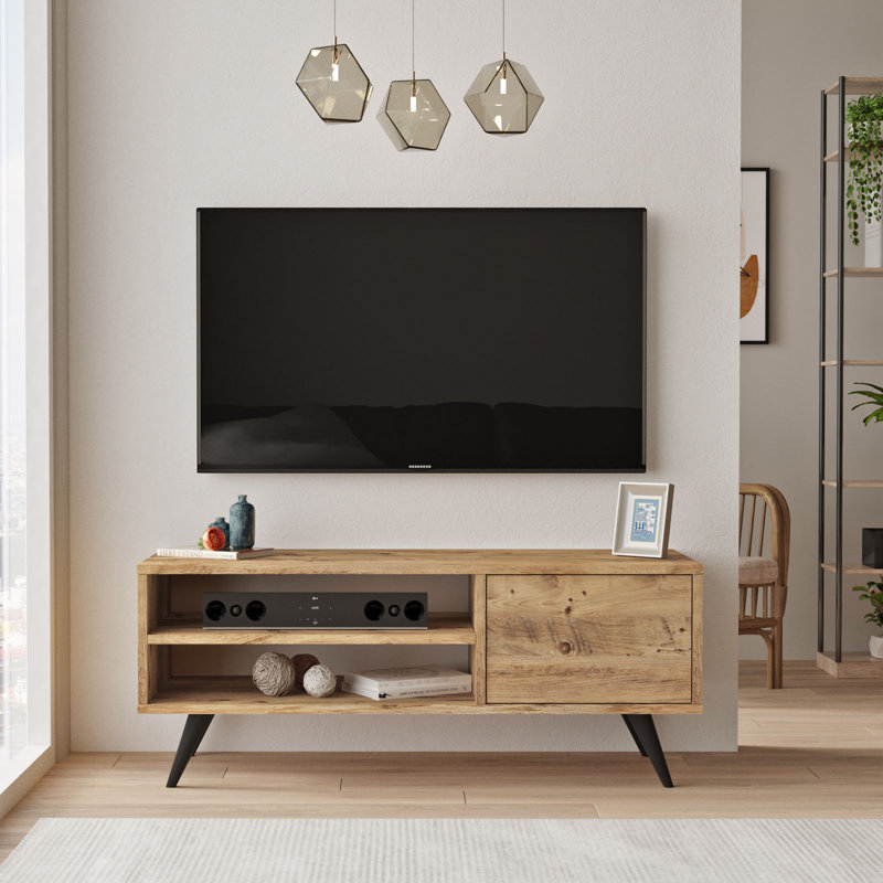 Stacie Unfinished TV Stand for TVs up to 49", Atlantic Pine