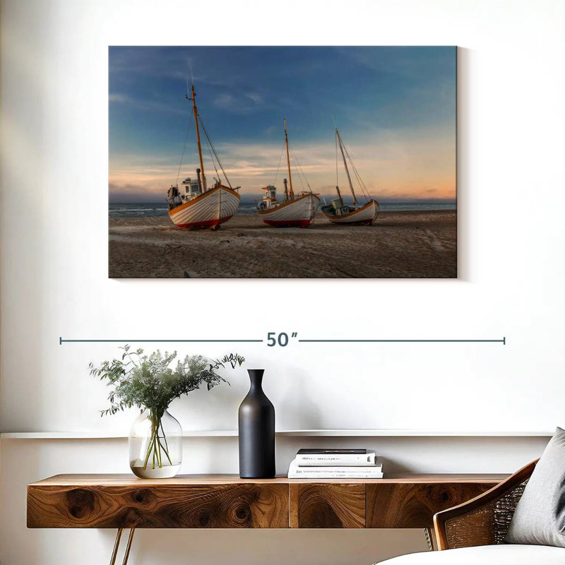 Mehar Boats On The Shore, 26" H x 39" W