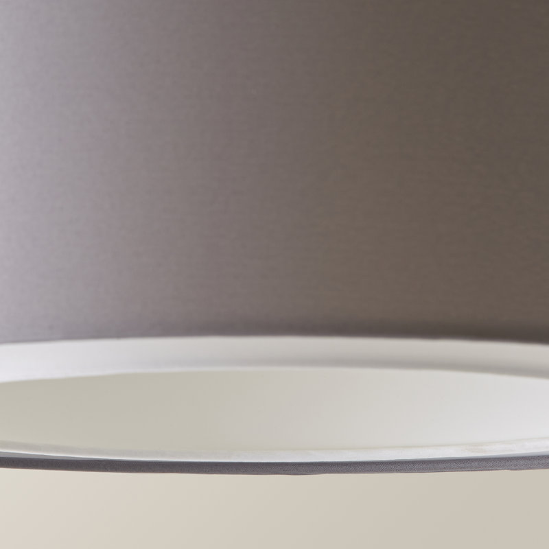 Lynx 24.5cm H Polycotton Drum Pendant Shade ( Clip On ), Grey