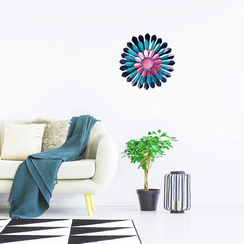 Boho Wall Decor on Metal, Blue