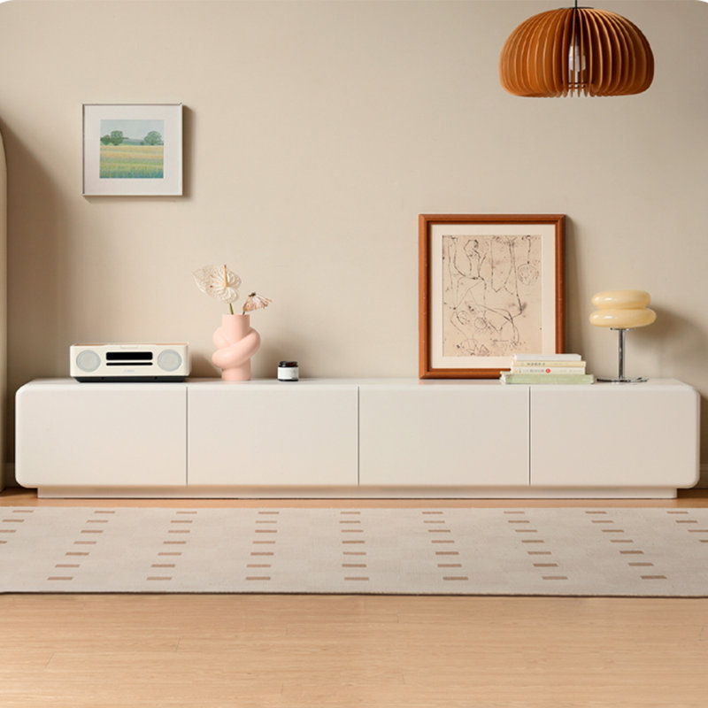 Cream-style solid wood TV cabinet, 94.48"
