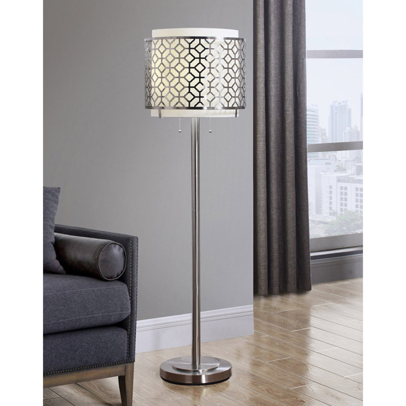 Lampe sur pied 61 Lindel, Nickel brossé