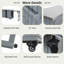 Îlot de cuisine extérieur avec table de barbecue pliable, rangement pour poubelle, plateau en acier inoxydable, grande armoire de rangement et tablettes ouvertes-121836698