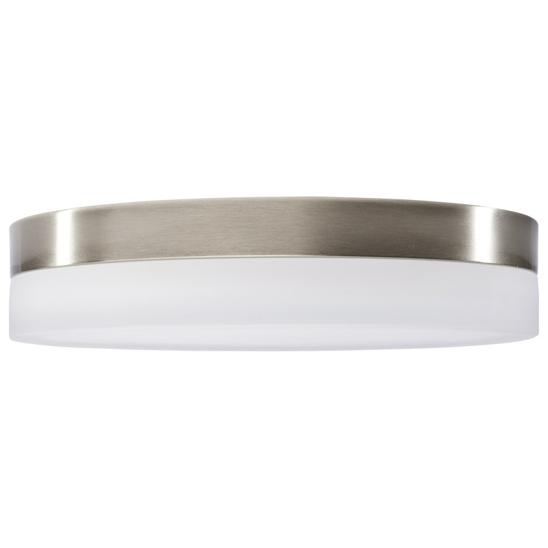 Plafonnier encastré en verre à DEL, Nickel brossé, H 3,13 po x l 14 po x P 14 po