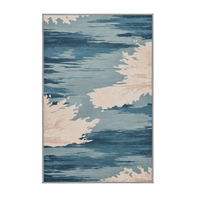 Tapis gris aquarelle lavable à la machine