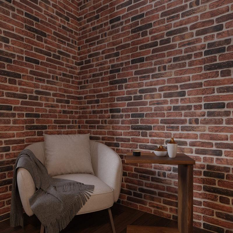 3D Brick Effect Wall Panels - Lightweight Styrofoam - Set of 9 Large Panels (20"x40") Covers 48 sq ft - Apply with Wall Adhesive - DIY Home Wall Cladding