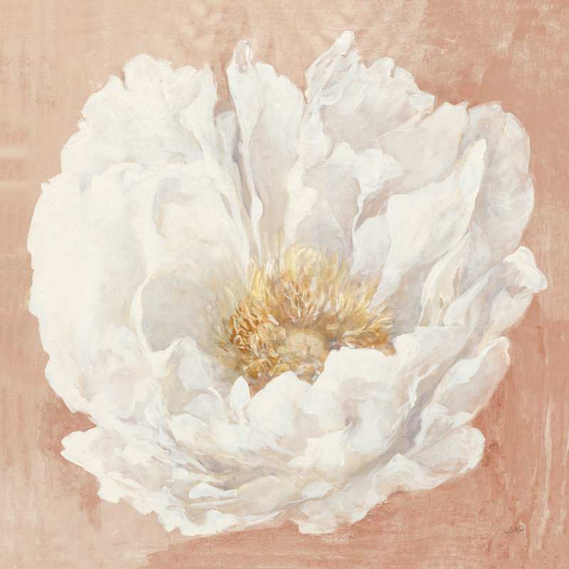Serene Peony Terracotta by Julia Purinton - Wrapped Canvas Painting, 76cm H x 76cm W