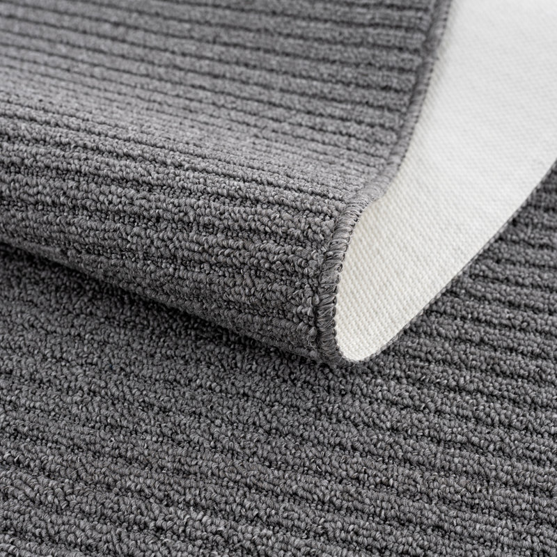 Arturas Solid Color Synthetic Water Resistant Non-Skid Kitchen Mat, Light Gray