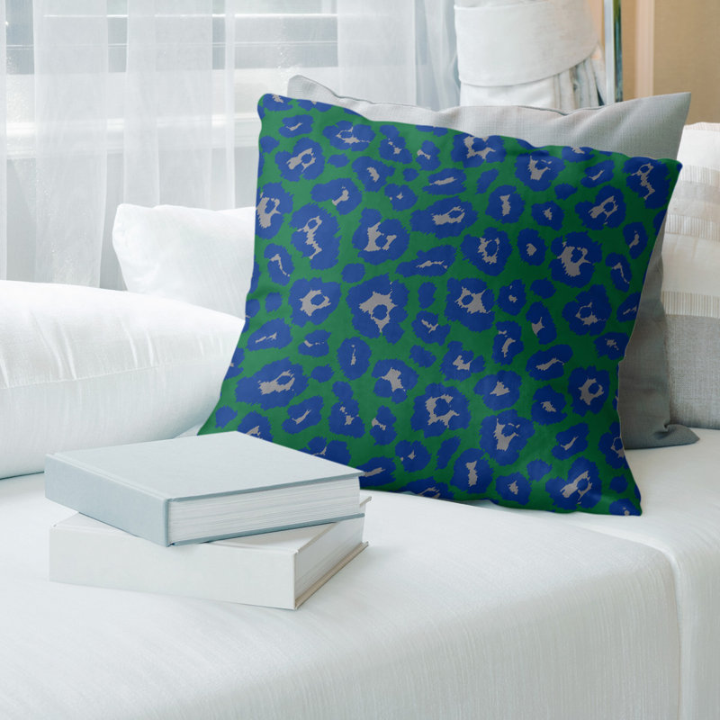Housse de coussin carré, 14 po x 14 po, Faux lin, Vert