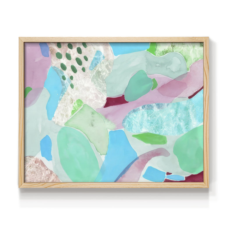 Paper Swimming Pool II -Framed Print - Restickable, 8" H x 10" W, Natural