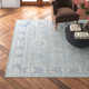 Hopkins Oriental Hand-Tufted Denim/Sky Blue Area Rug