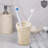 Pardo Fluted Tumbler Handcrafted Natural Java Marble Storage Cup Heavy Duty Multi-Purpose Holder for Toothbrushes, Makeup Brushes Pens and More Elegant Durable