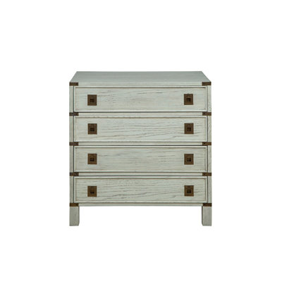 Tawania 4-Drawer Oak Chest, Distressed Off-White