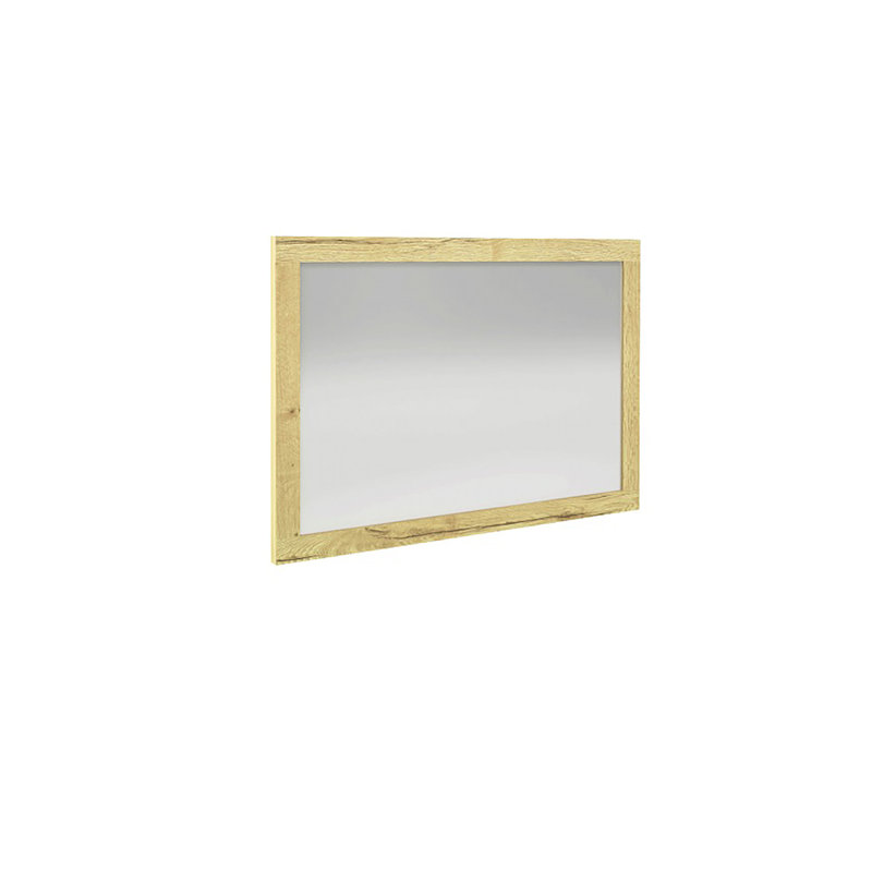 Casteel Glass Flat Wall Mirror, Oak Halifax