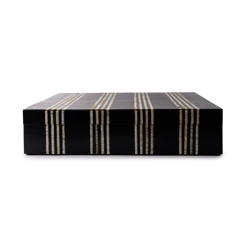 Boîte moyenne en résine noire, 3" H x 14" W x 11" D