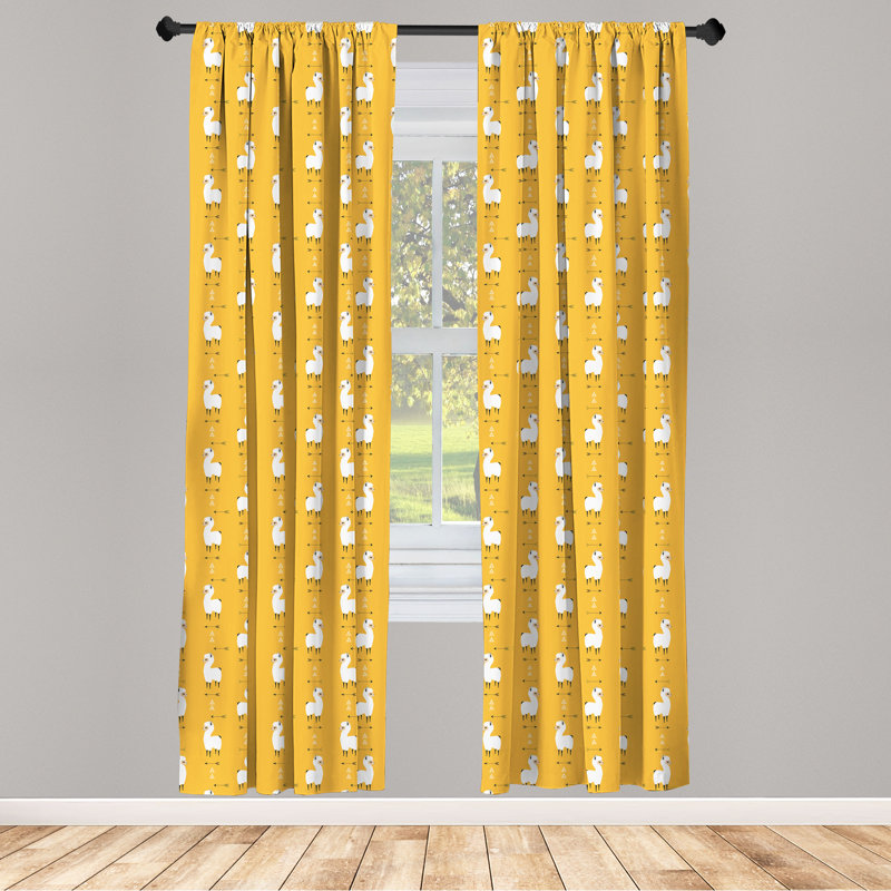 Panneau à rideaux, flèches géométriques et animaux East Urban Home, L 56 po x L 95 po