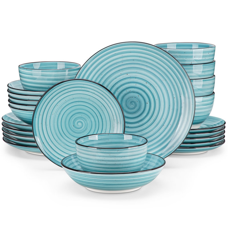 Bonbon Piece Dinnerware Set - Service for 6, Blue