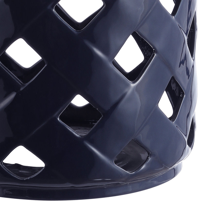 Caron Ceramic Accent Stool, Navy