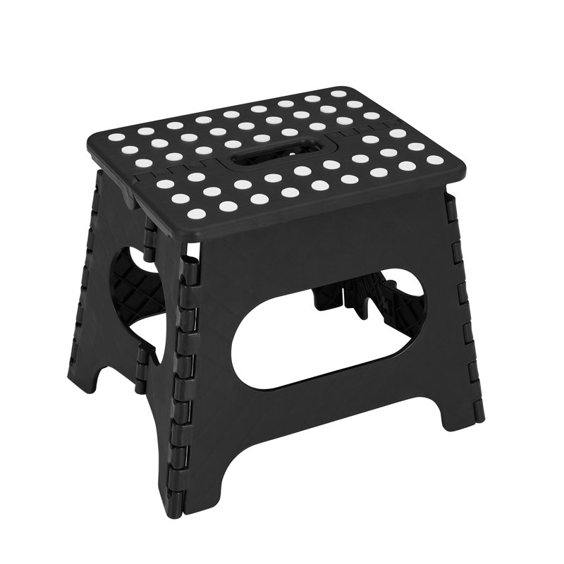 Dachi 27 cm Folding Step Stool, Non-Slip Surface Portabl Foldable Stool with Carry Handle, Heavy Duty to Support for Living Room, Kitchen, Bathroom