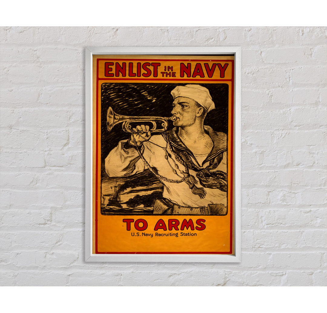 Enlist in the Navy - Einzelner Bilderrahmen Kunstdrucke auf Leinwand