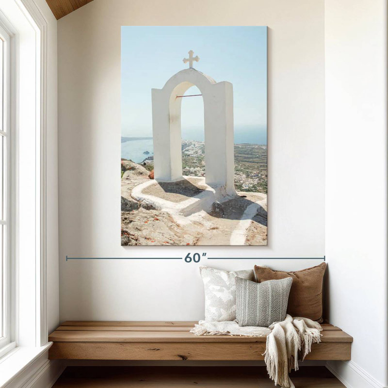 Aime White Santorini Cross, 51" H x 34" W