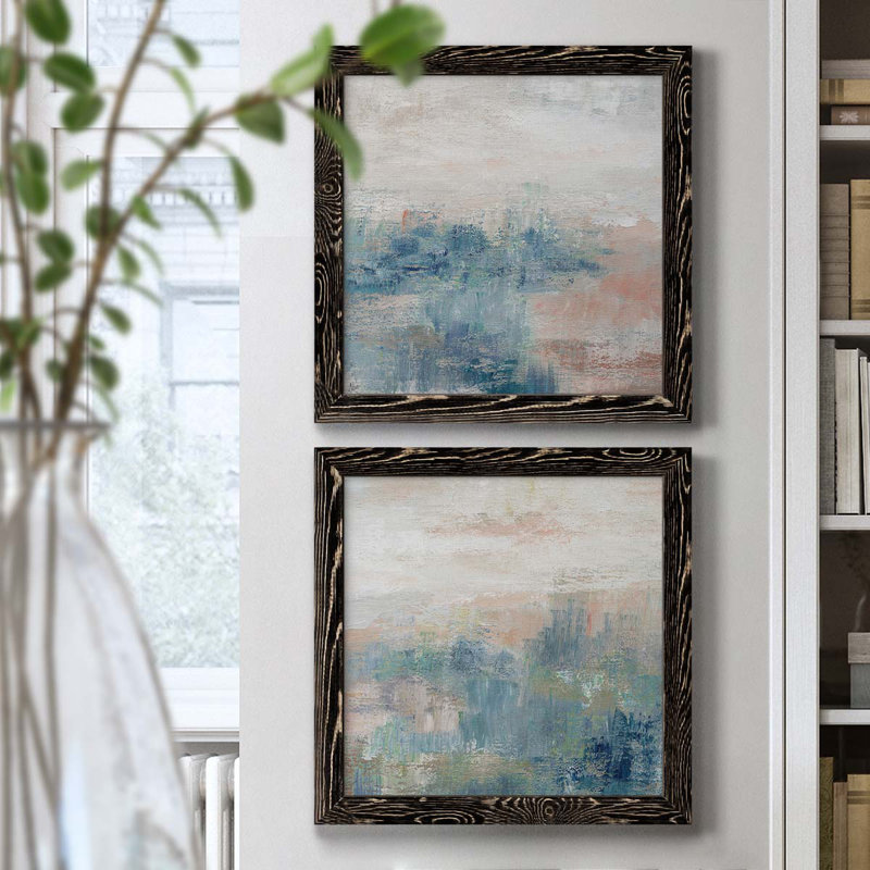Cottage Grove I - ensemble de 2 peintures, H 20 po x l 40 po x P 1,5 po, Papier encadré noir