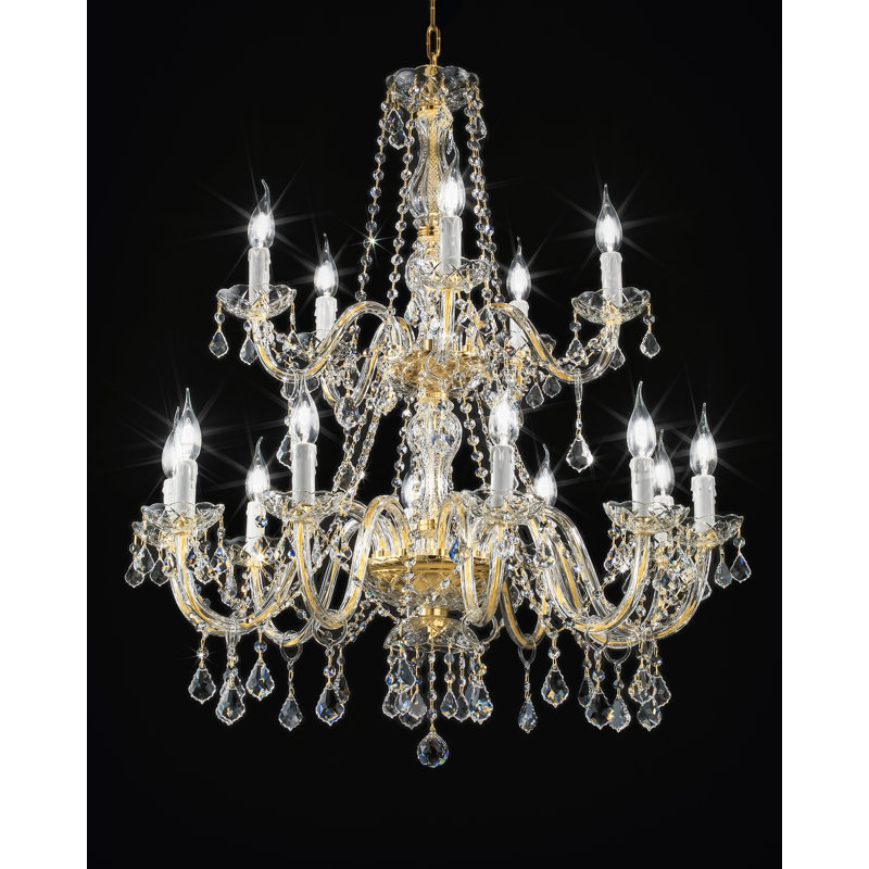 Novara 15 - Light Candle Style Chandelier, Chrome
