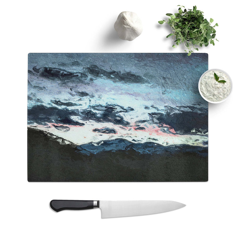 Glass Mountain Below The Clouds Chopping Board, 39 cm W x 28.5 cm L