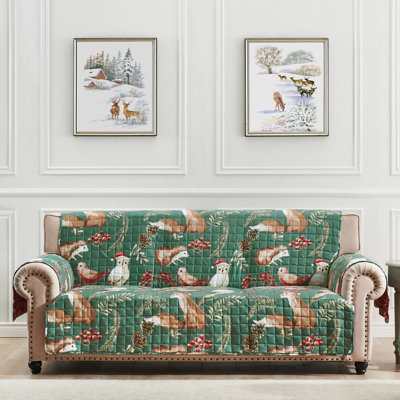Elmina Willow Reversible Quilted Sofa Slipcover