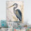 «Passabe Heron By The Waterside Watercolor II», reproduction d'art sur toile